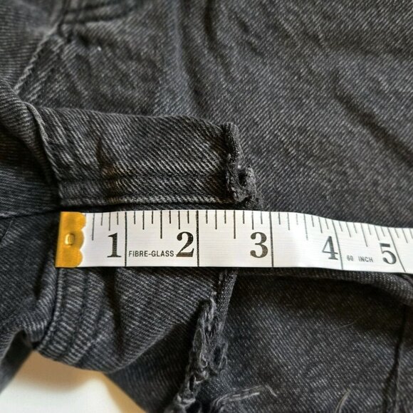 Playboy By Pacsun Womens 28 High Rise Button Fly Black Jean Hot Shorts Distress - Picture 9 of 9